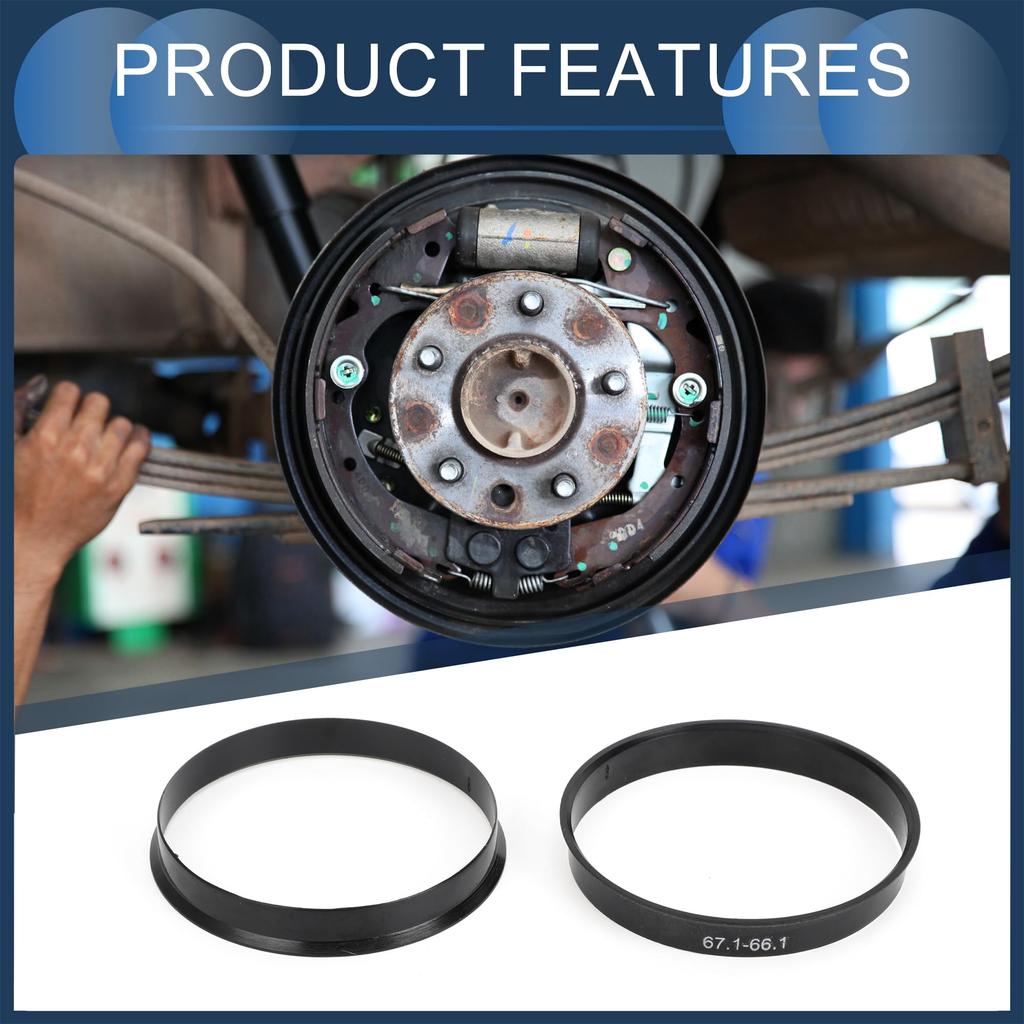 INFINAUTO Hub Centric Ring 66.1mm Inner Diameter 67.1mm OD Car Wheel Hub Ring ABS Plastic Black 4pcs
