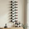 Wall Mounted Wine Rack, 8 Tier Metal Wine Display Rack, Storage Holder for Kitchen, Black