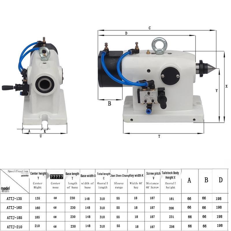 Four-Axis CNC Tailstock with Dividing Head