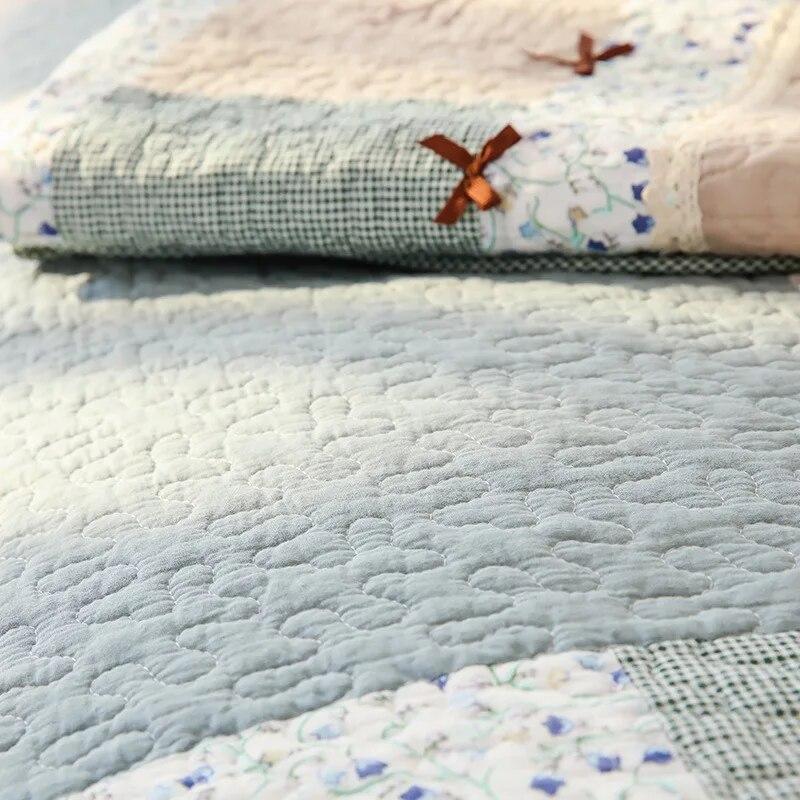 Cotton Fabric Sofa Mat Patchwork Bowknot Pastoral Style Sofa Cover Four Seasons Sofa Cushion Non Slip Combination Couch Cover