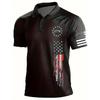 Men's short-sleeve polo shirt, sports turn-down collar t-shirt, national flag clothing