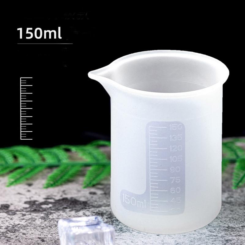 Akrylfärg Hällkopp Tillverkning Silikon Flexibel Mätkopp Genomskinlig Blandningskopp Epoxi Form Hällverktyg 150ml