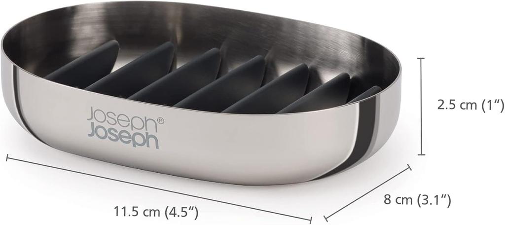 Joseph Joseph Soap Stand, Compact Soap Dish, Easy Store Luxe Stainless Steel [Authentic Product] 70579