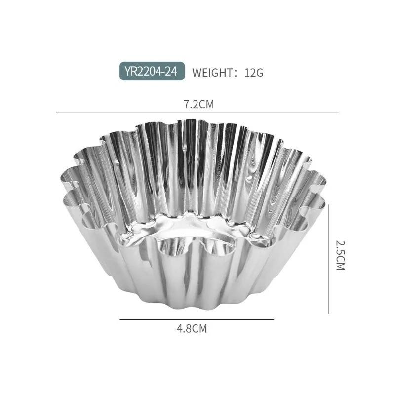 Mini Aluminum Alloy Tart Molds Cupcake Cookie Pudding Pie Mould Non-stick Party Baking Tools Muffin Cups Pastry Accessories