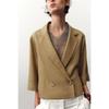 Zbzr Autumn New Women clothes Western Style Fashion Temperament Simple Linen Short Blazers 8141709