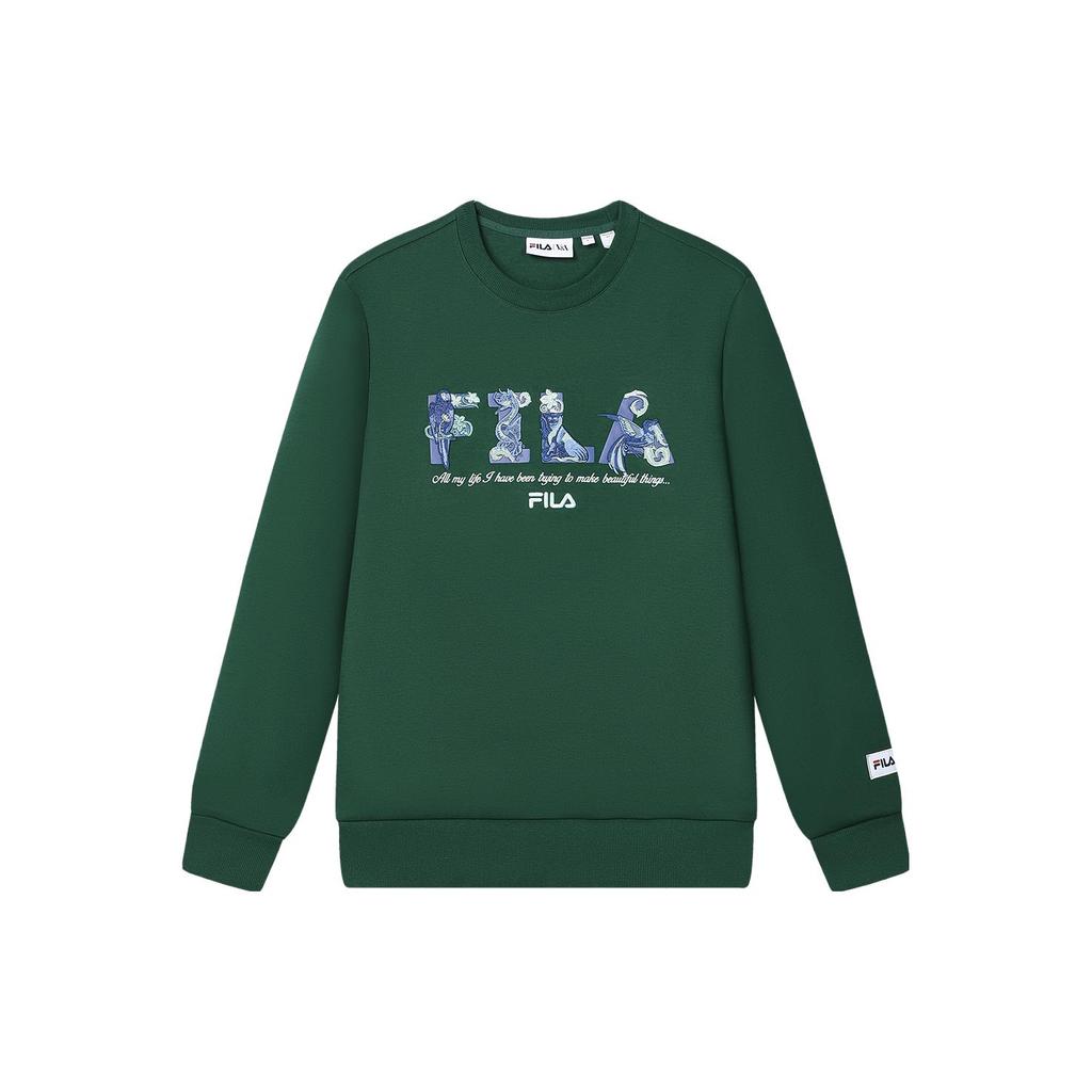 New FILA X V&A LIANMINGKUAN Sweatshirt Men's Bamboo Green F11M418201F-DG
