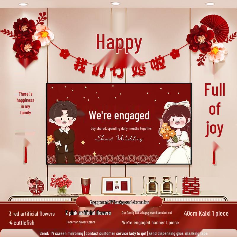 Double Happiness Garland for Wedding & Living Room Decor