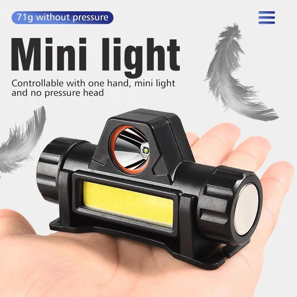 Dobíjecí COB LED USB čelovka Silný magnetický výkonný světlomet Super jasná vodotěsná čelová svítilna Pro venkovní rybaření