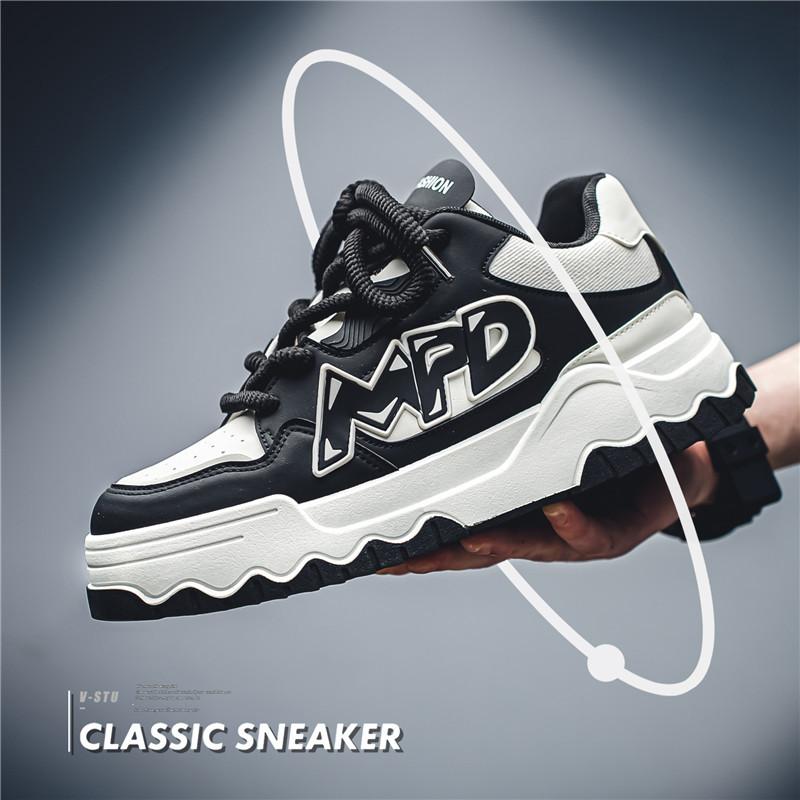 High Quality Casual Sports Shoes Double Color Lace-up Men's Shoes Comfortable Thick Sole Trend Versatile Shoes