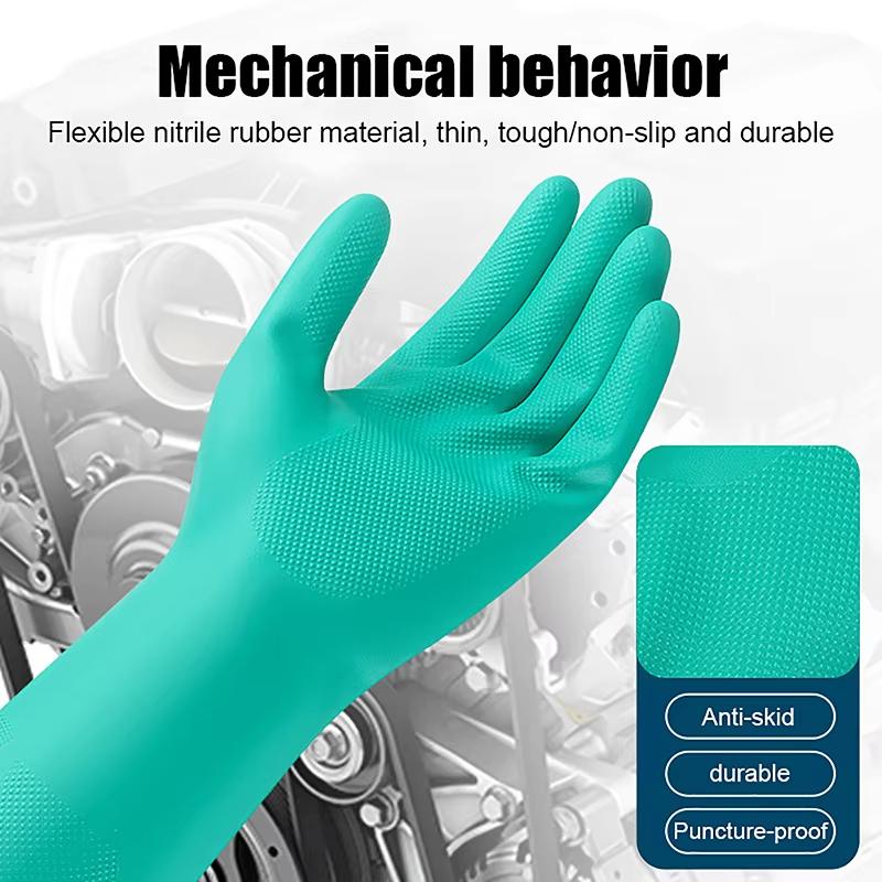 Dishwashing Nitrile Gloves Waterproof Oil Resistant Anti-Scratch Reusable Gloves for Kitchen Household Daily Cleaning