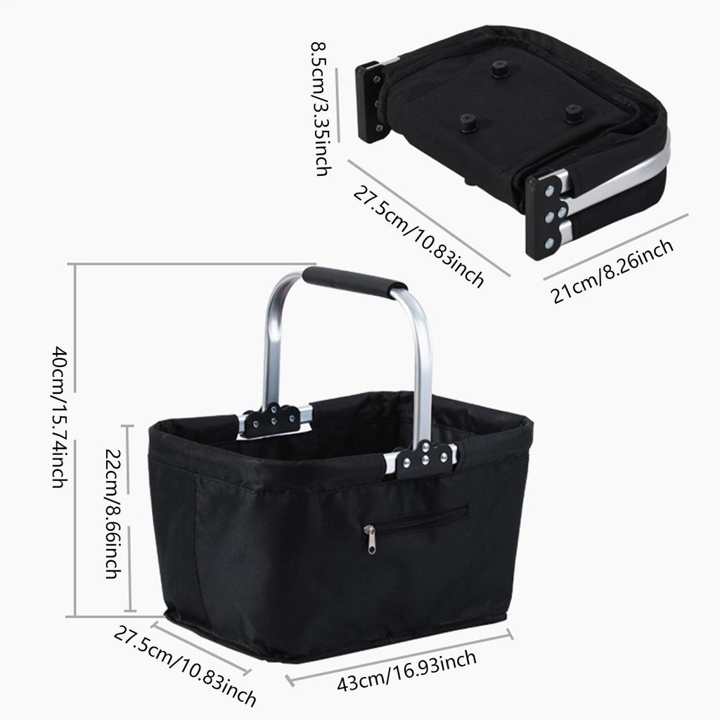 Grocery Shopping Basket 26L Foldable Grocery Storage Container Market Shopping Basket For Supermarket Camping Picnic Travel Home