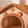 Winter Warm Pet House: Removable & Washable Bed for Cats, Small Dogs, and Rabbits – Year-Round Comfort.