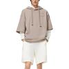 Li Ning SS23 Sports Lifestyle Series Solid Color Pullover Short Sleeve Hoodie Unisex Hoodies Goat-Gray AWDT535-3