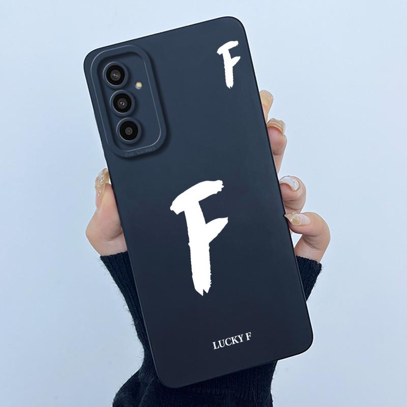 For Samsung Galaxy M13 4G M23 F23 Buddy 2 5G Cover Case Initial Letter Silicone Soft Phone Bumper for Samsung SM-M135F Casing