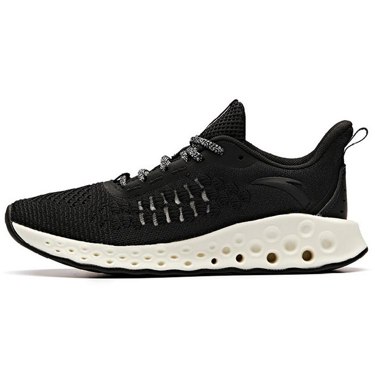 New Anta Wormhole Technology Cushioning, Slip Resistant, And Abrasion Resistant Low Top Running Shoes Women's Black White 12925588-2