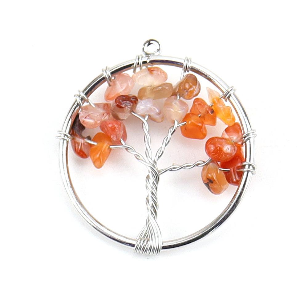 3Cm Tree Of Life Pendant Natural Crystal Gravel Fortune Tree Necklace Accessories N114