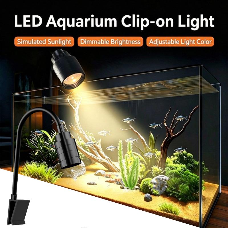 3W South American Aquarium Spotlight 3‑Color LED Fish Tank Lamp Focus Lighting Practical Aquascape Decor Light for Fish Tank Lan