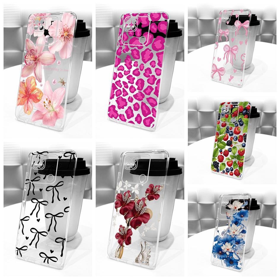 For Xiaomi Redmi 10A Case Popular Flower Bowknot Soft Clear Silicone Phone Cover For Xiaomi Redmi 10A Sport Funda Redmi10a Shell
