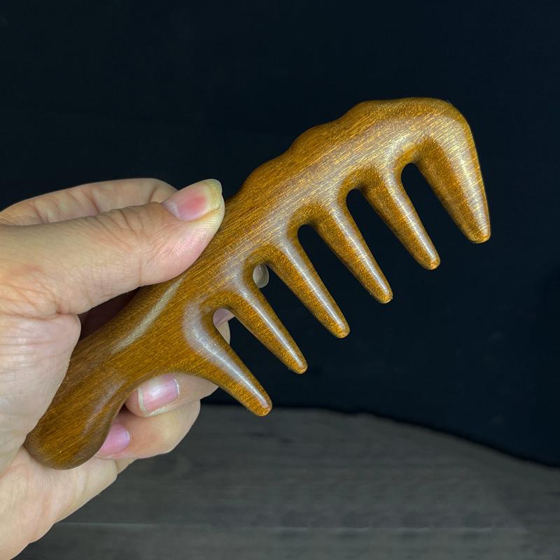 Handmade Natural Sandalwood Wide Tooth Comb Head Scalp Massage No Static Detangling Wooden Hair Combs For Men Women