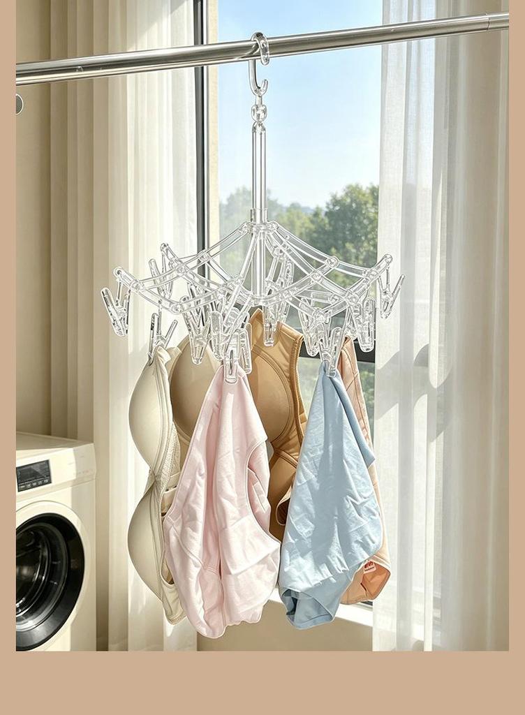 Wall-Mounted Clothes Drying Rack with Suction Cups for Socks and Underwear