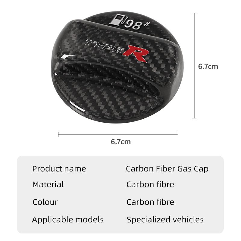 APP1 Car Logo Fuel Tank Cap Real Carbon Fibre Fuel Tank Cover Accessories For Honda TypeR Accord Civic CRV Jazz Fit HRV Vezel Odyssey