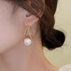 1 Pair Lightweight Faux Pearl Dangle Earrings for Women, Teardrop Faux Pearl Drop Hoop Earrings, Wedding Jewelry Gifts