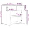 VidaXL Buffets 2 Pcs Concrete Grey 79x38x80 Cm Engineered Wood 3276619