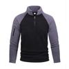 Men's European-American Tactical Fleece Jacket - Warm Polar Fleece, Solid Color, Stand-Up Collar for Autumn/Winter.