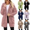 Women S Plush Hooded Cardigan Coat Autumn Winter Casual Homewear