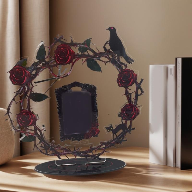 Acrylic Photo Frame with 360Degree Rotation Rotating Photo Holder Suitable for Enhancing Desktop Aesthetics and Styles