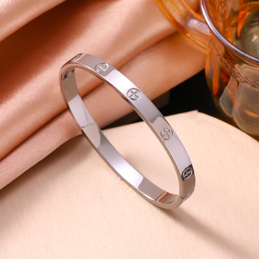 Elegant European & American Titanium Steel Bead Bracelet - High-End Water Drop Design for Women