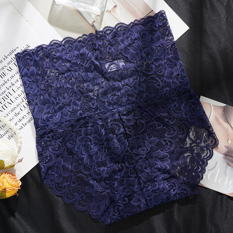 Damskie Koronkowe Majtki z Wysokim Stanem Seksowne Wycięcia Kontrolujące Brzuch Oddychający Bawełniany Krocze Bielizna