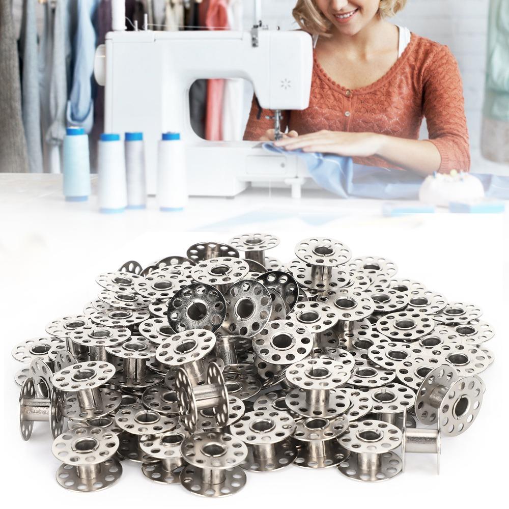 100pcs Iron Plating Sewing Machine Bobbin Household Durable Universal Bobbin Generic Metal Bobbin Home Sewing