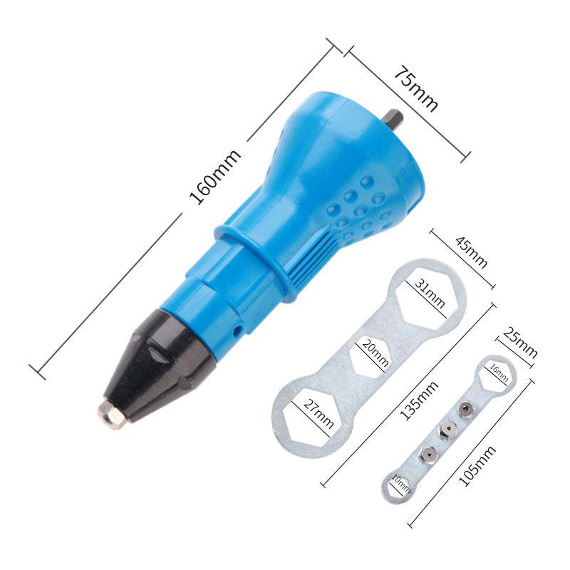 Electric Conversion Rivet Gun with Blue Core and Black Cap Upgrade