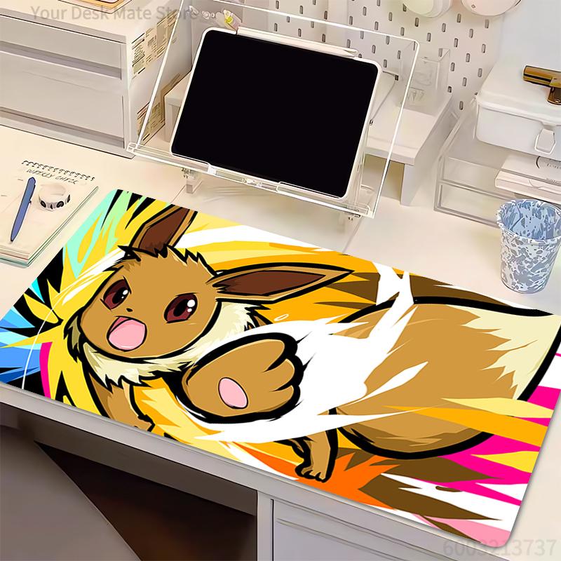 Mouse Pad Non-Slip P-Pokemon Eevee Rubber Table Large Gamer Desk Mat Computer Keyboard Pad PC Gaming Accessories Carpet Mousepad
