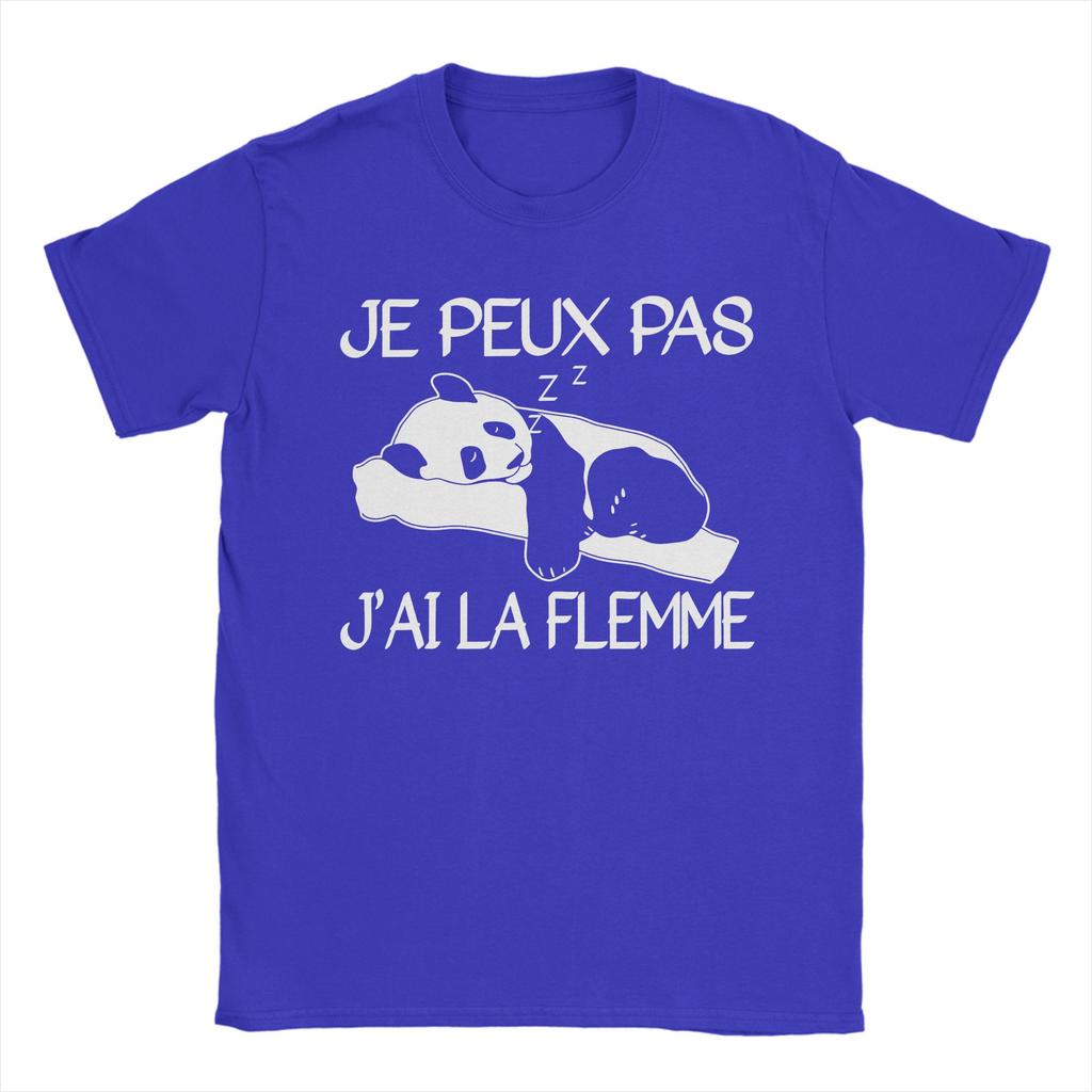 Je Peux Pas J'ai La Flemme Cotton T-Shirt For Man Beach  Vintage T Shirts Comfortable Novelty Tees Oversize Printed Clothes