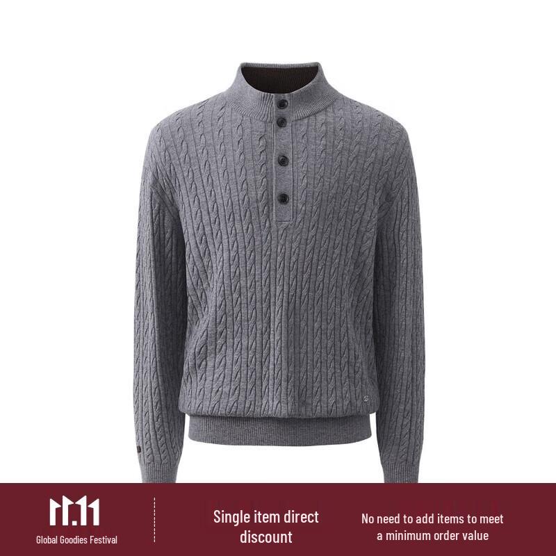 

GIOVANNI VALENTINO Men s 100% Merino Wool Half-High Collar Sweater 3XL