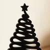 Modern Festive Table Centerpiece 3D Printed Abstract Line Christmas Tree Figurine, Minimalist Xmas Sculpture with Star Entryway Ornament Topper
