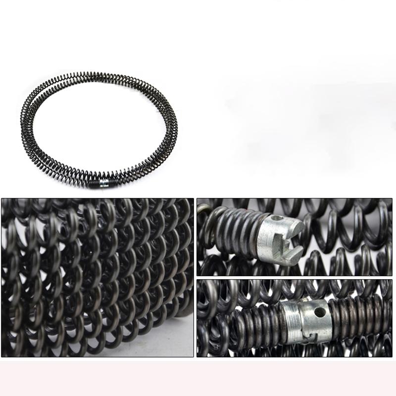 3 Meter Household Drain Pipe Dredger Extension Spring Set with Compression Spring And Connector - Sewer Cleaning Tool