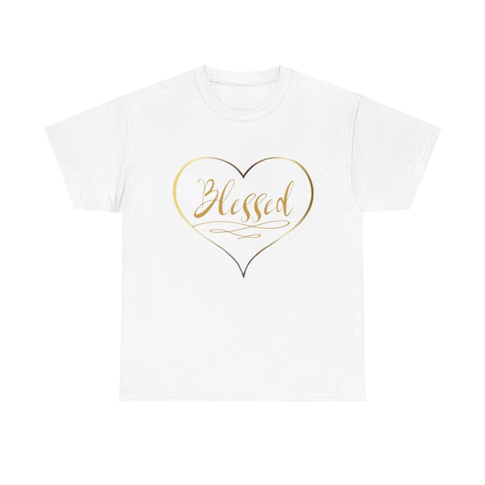 Blessed Heart Tee | Script Heart Graphic Shirt S