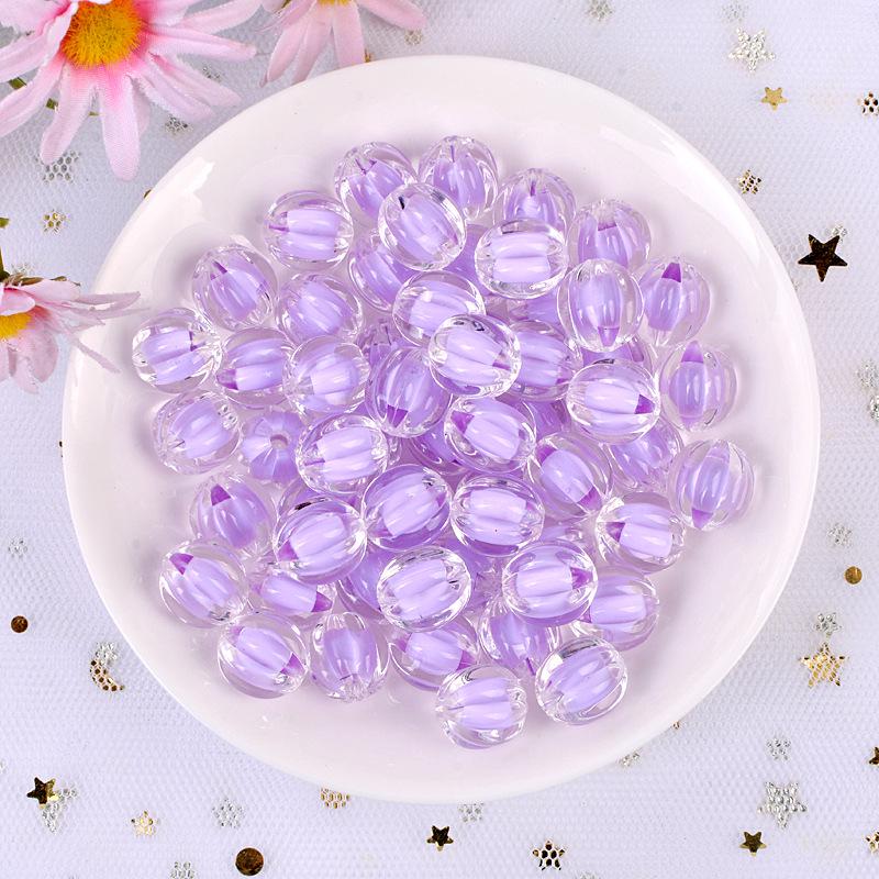 Acrylic Pumpkin Beads: 10mm Loose Beads for DIY Bracelets - New 2024 Style