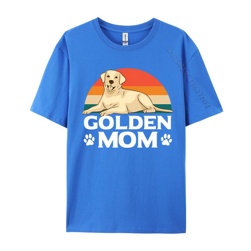 Golden Mom Labrador Retriever Vintage Tshirt Black Tops Shirts New Design Cool Cotton Male Top Tshirts Cosie