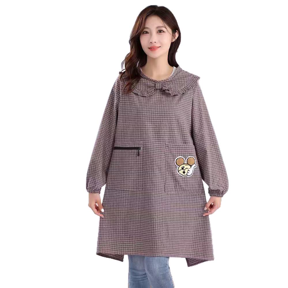 Korean Style Stain-Resistant Long Sleeve Kitchen Apron