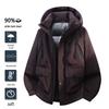 Men's Waterproof Cold-Resistant Down Jacket - 90% White Duck Down, Winter Casual Thickened Workwear, Trendy Design