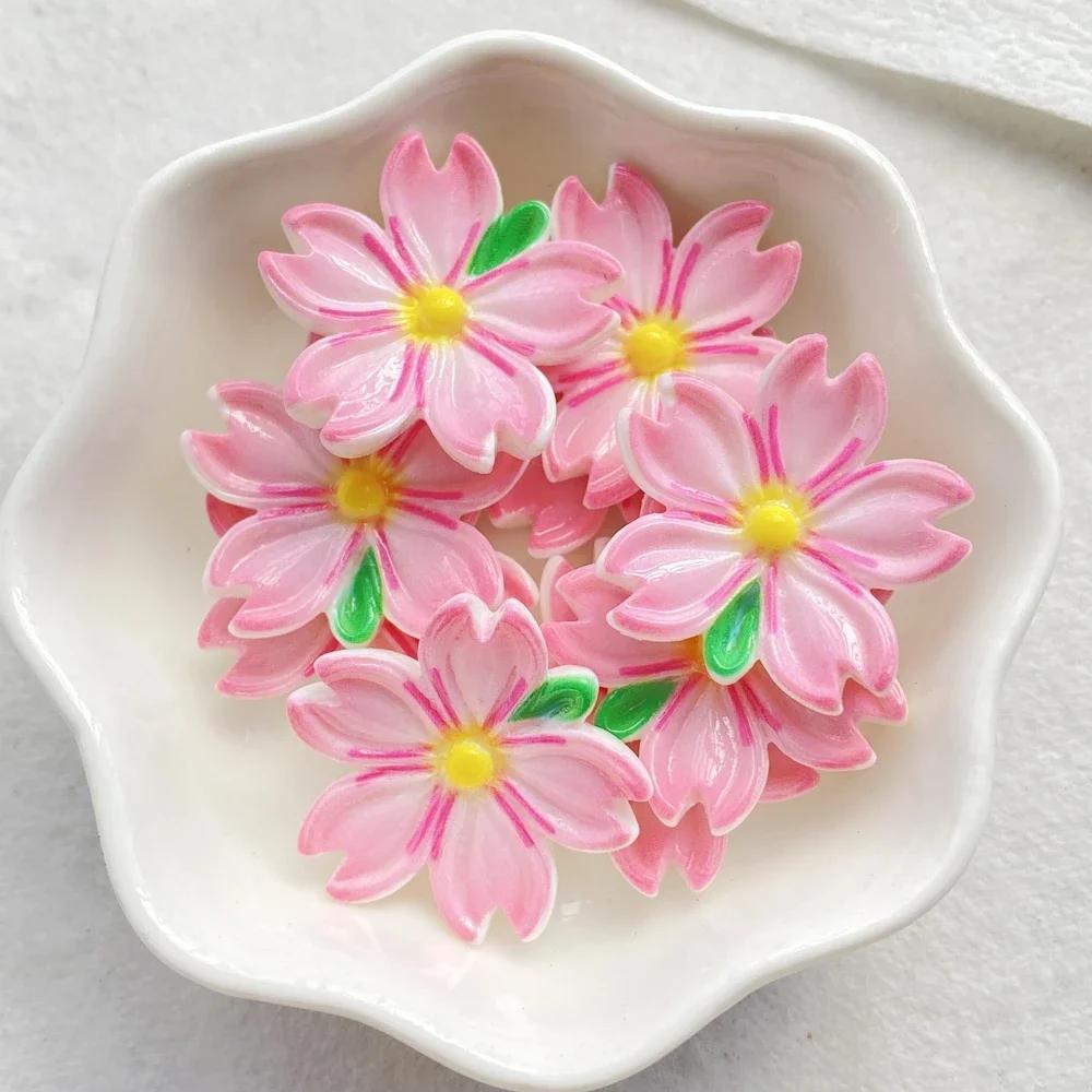 10 Pcs Cute Cartoon Flower Series Resin Crafts for Scrapbooking and DIY Jewelry Making