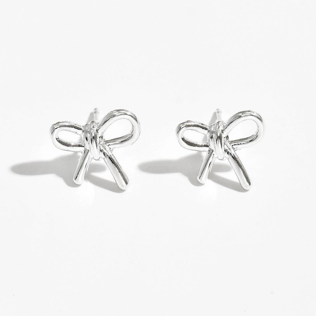 European and American ins high-end bow pendant necklace women's temperament versatile cold wind earrings ring jewelry
