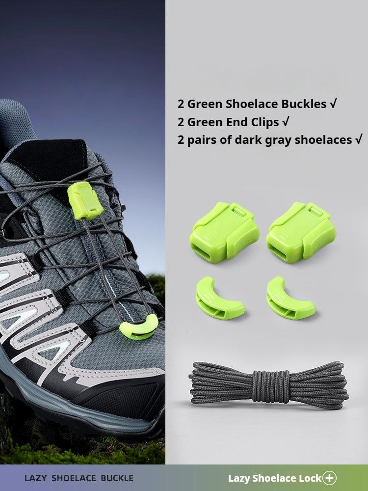1 Paar No-Tie Schnürsenkel für Sneaker Faulenzer Schnürsenkel Schnalle Schneller Wechsel Einmal ziehen zum Mitnehmen Druckverschluss Einfaches An-/Ausziehen