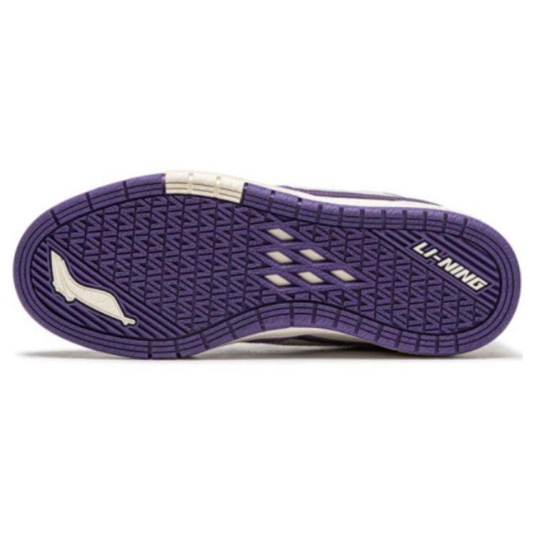 Li Ning Versatile Casual Comfortable Lightweight Slip Resistant Durable Low Top Skate Shoes Women Sneaker Light-Purple AEPU018-8
