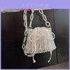 Acrylic Woven Pearl Chain Crossbody Bag For Women Spring Fashion Cute Butterfly Design