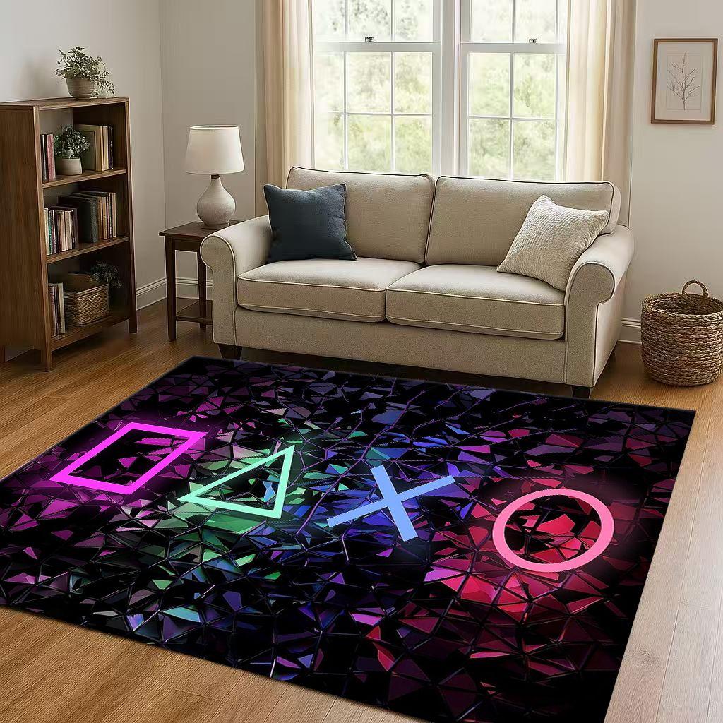 Classic Game Zone Sign Gamer Controller Living Room Non-Slip Area Rug Carpet for Bedroom Kids Playroom Sofa,Home Decor Doormat
